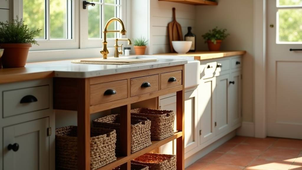 Desserte compacte IKEA RÅSKOG dans une petite cuisine