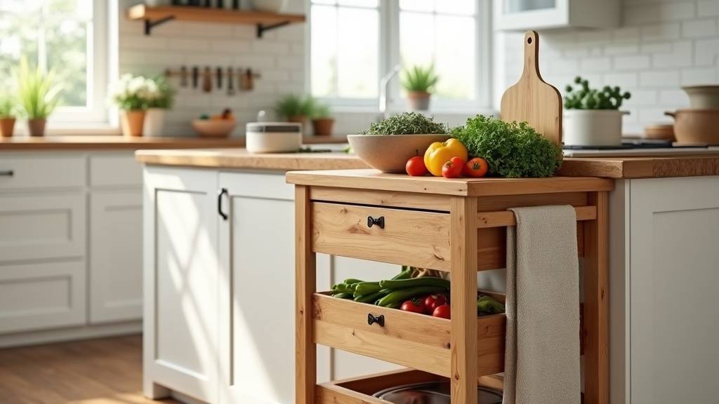 Desserte spécialisée avec rangement pour micro-ondes