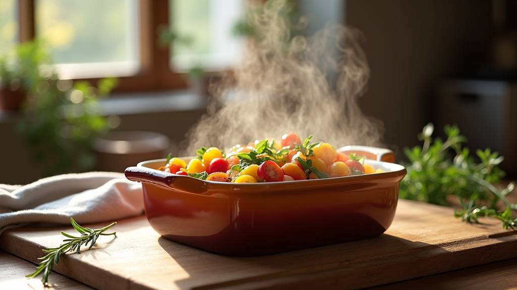 Plan de travail de cuisine avec bols préparés et légumes découpés